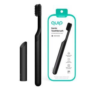 quip -  Sonic Electric Metal Toothbrush and Travel Ca Black